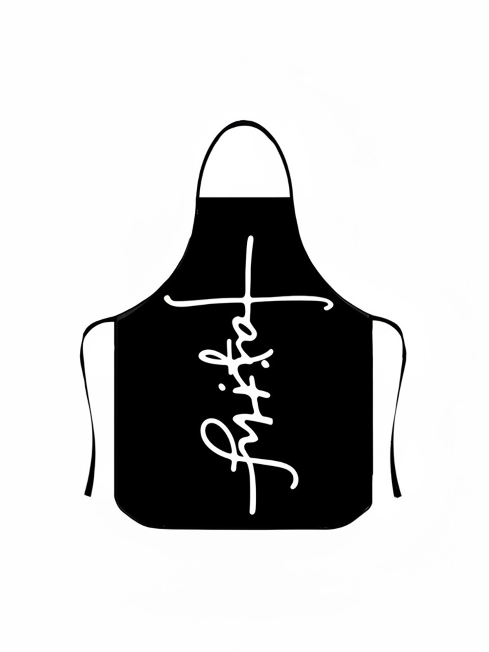 Black 'Faith” Graphic Apron - Home Kitchen Bakeware